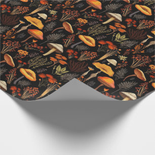 Waldpilze und Wildblumen rustikal Geschenkpapier