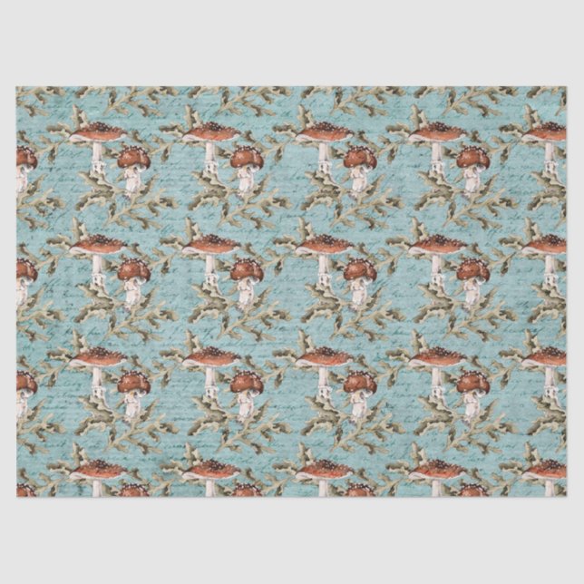 Waldpolster auf Aquamarinem Gewebepapier Seidenpapier (Vorderseite)