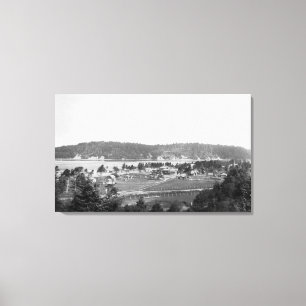 Waldport, Oregon-Stadtansicht, die Nord schaut Leinwanddruck