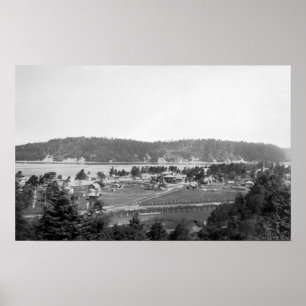 Waldport, Oregon Town View Looking North Poster