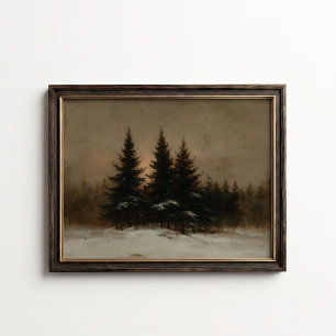 Waldposter Kiefernrand im Winter Poster