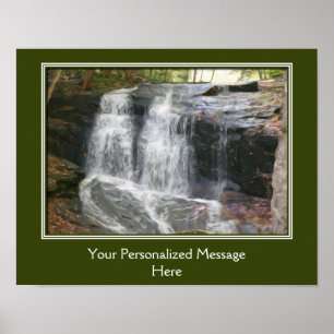 Waldrand Wasserfall Natur Personalisiert Poster