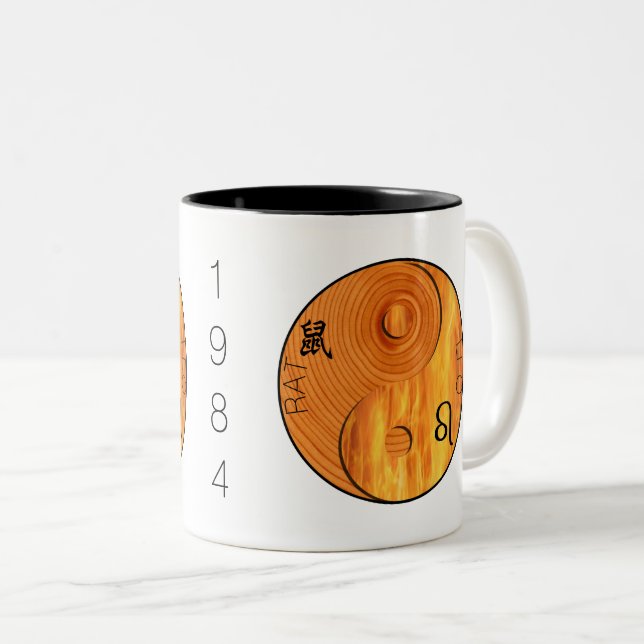 Waldrat 1924 1984 Feuerstein Zodiac Birthday Tasse (VorderseiteRechts)
