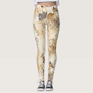 Waldreh-Tiermuster Leggings