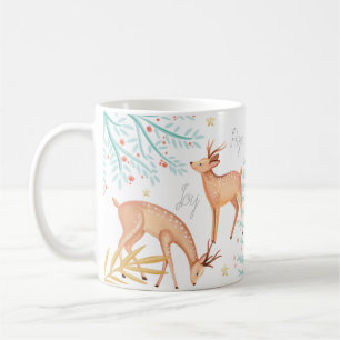 Waldreindeer & Weihnachtsbaumszene Kaffeetasse