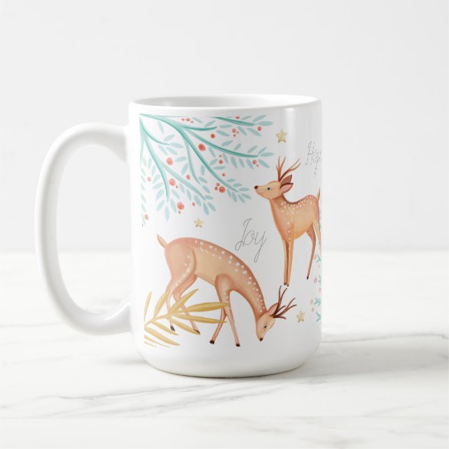Waldreindeer & Weihnachtsbaumszene Kaffeetasse (Links)