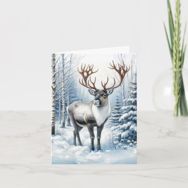 Waldren in winterlichem Wald Wildlife Blank (Vorderseite)