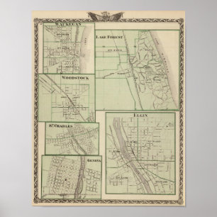 Waldrevier, Elgin, Waukegan, Wald Poster