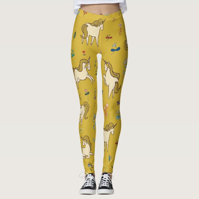 Waldronen: Vintages Blumenmuster Leggings (Vorderseite)