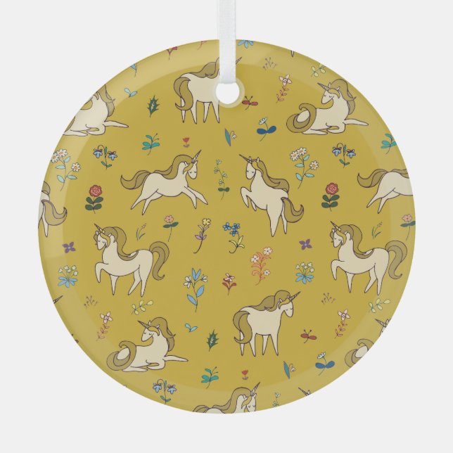 Waldronen: Vintages Blumenmuster Ornament Aus Glas (Vorderseite)