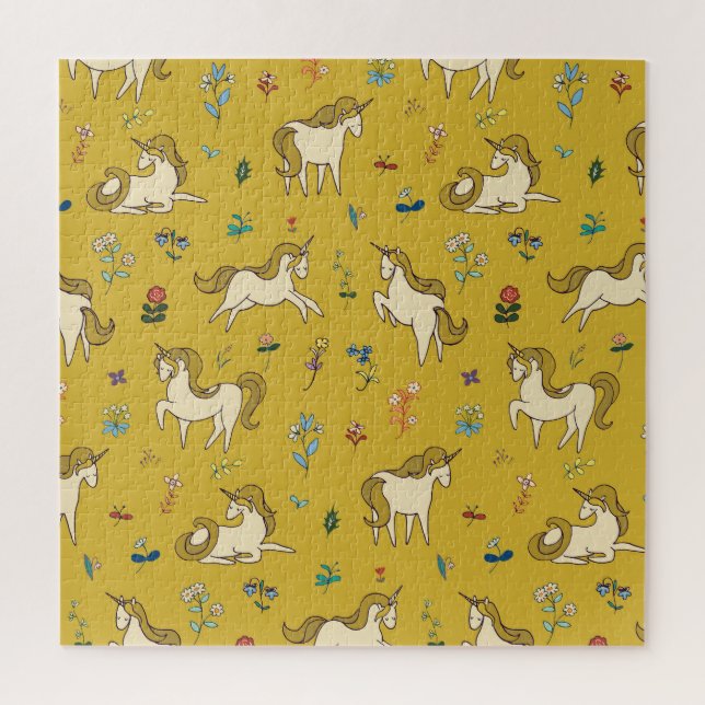 Waldronen: Vintages Blumenmuster Puzzle (Vertikal)