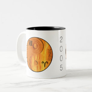 Waldroster 1945 2005 Branntwein Zodiac Geburtstag Zweifarbige Tasse