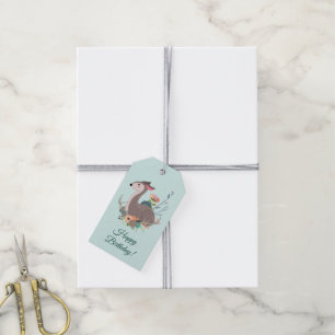 Waldrotwild-Geburtstag personalisiert Geschenkanhänger