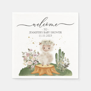 Waldschaf Pastell Erdton Babyparty Serviette