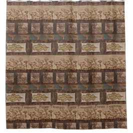 Waldschätze Wälder Rustikale Kabinendekor Duschvorhang