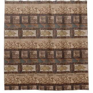 Waldschätze Wälder Rustikale Kabinendekor Duschvorhang