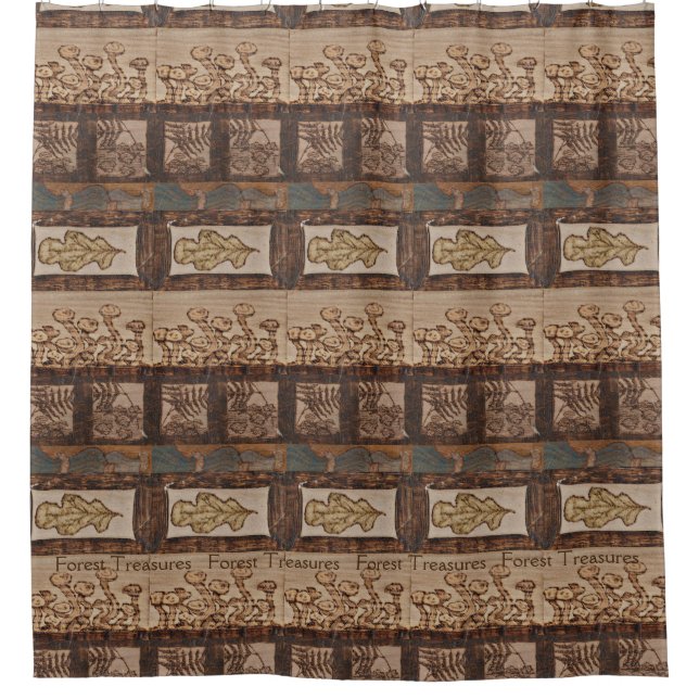 Waldschätze Wälder Rustikale Kabinendekor Duschvorhang (Vorderseite)