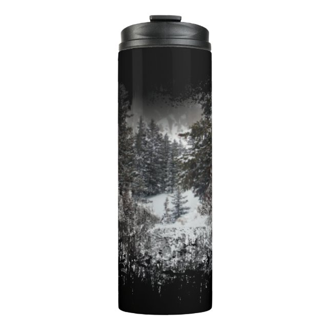 Waldschneebaume | Schneewald Thermal Tumbler Thermosbecher (Vorderseite)