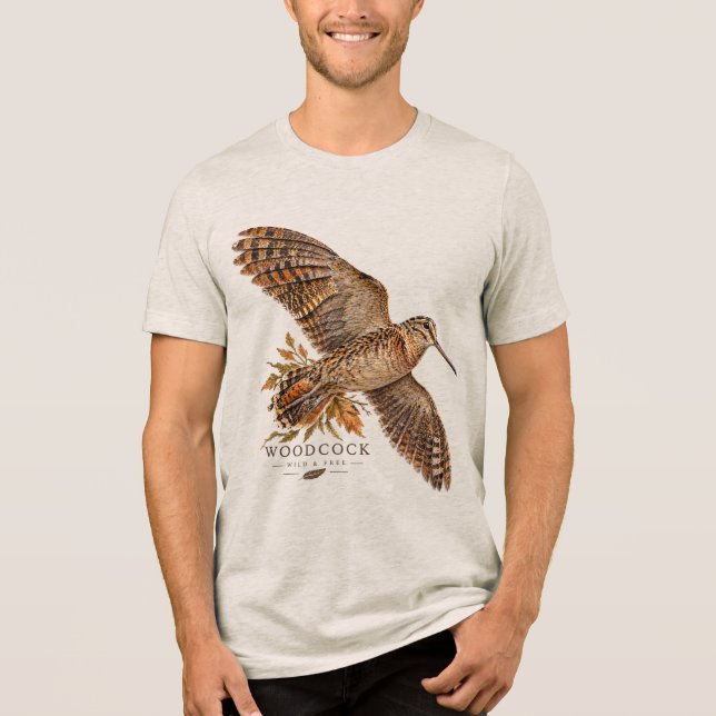 Waldschnepfe  Tri-Blend shirt (Vorderseite)