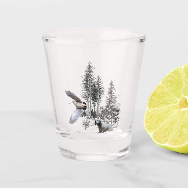 Waldschnepfenjagd Schnapsglas (Vorderseite)