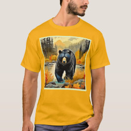 Waldschwarzer Bär Herbst T-Shirt