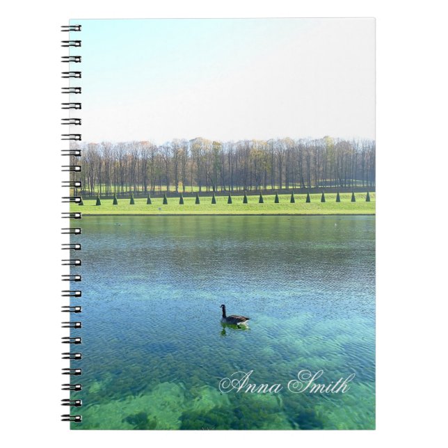 Waldsee. Gänse auf Wasser. Notizblock (Vorderseite)