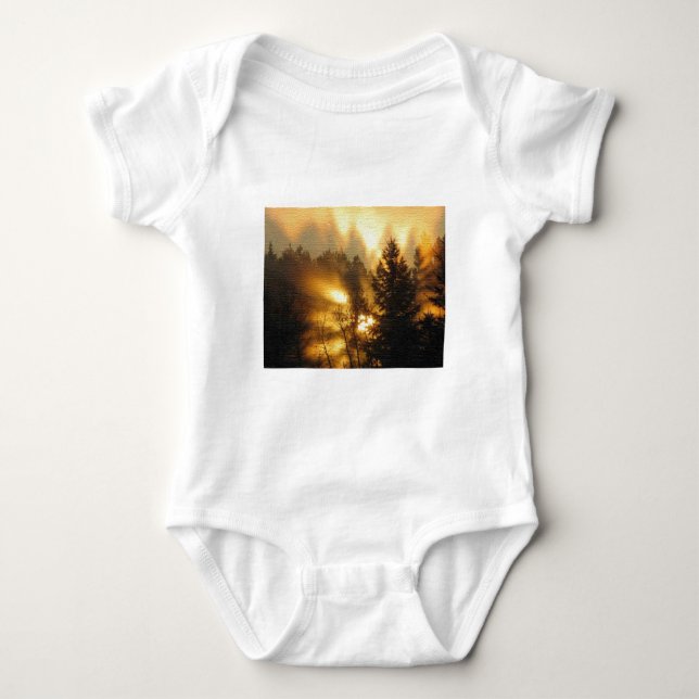 Waldsonnenaufgang Baby Strampler (Vorderseite)