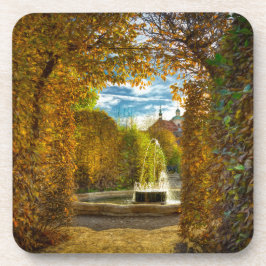 Waldstein-Garten Herbst Hartplastik-Achterbahn Getränkeuntersetzer
