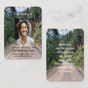 Waldstraßen-Gedenkgebetskarten-Foto-Andenken Visitenkarte