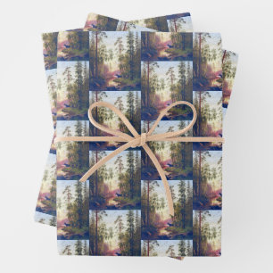 Waldszene Bulle Kuh Elch Carl Bøgh 1879 Geschenkpapier Set