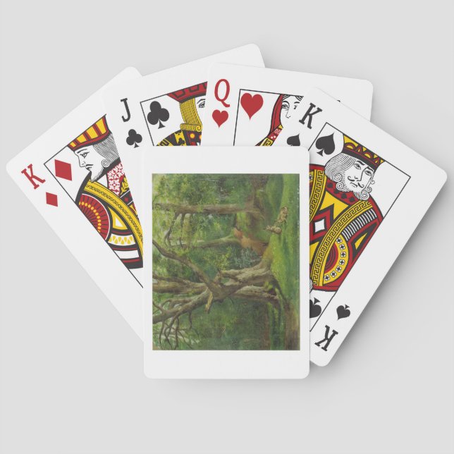 Waldszene mit Kaninchen, 1862 (Öl auf Leinwand) Spielkarten (Rückseite)