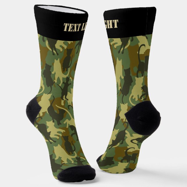 Waldtarnmuster-Socken mit Katzen Socken (Gewinkelt)