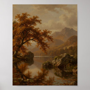 Waldteichblätter II Vintage-Gemälde Poster