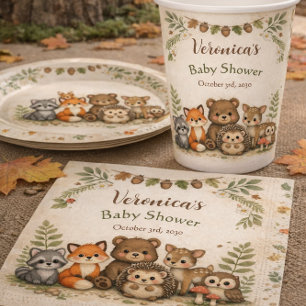 Waldtier Baby Shower Servietten