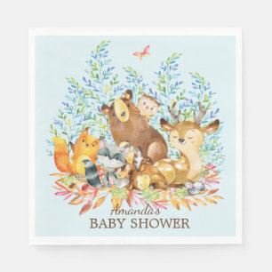 Waldtier-Babyparty-Papierservietten Serviette