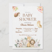 Waldtier-Bayby-Einladung zur Babyparty