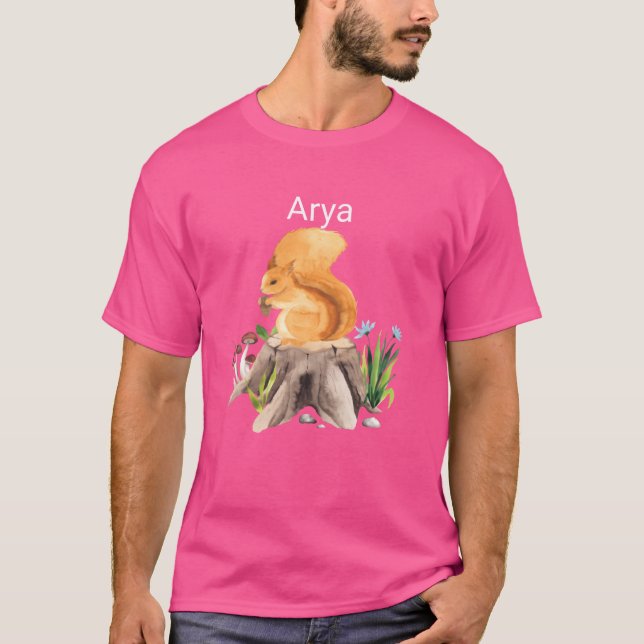 Waldtier Eichhörnchen mit Namen Arya Junge T-Shirt (Vorderseite)