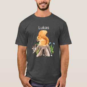 Waldtier Eichhörnchen mit Namen Lukas Geschenk T-Shirt