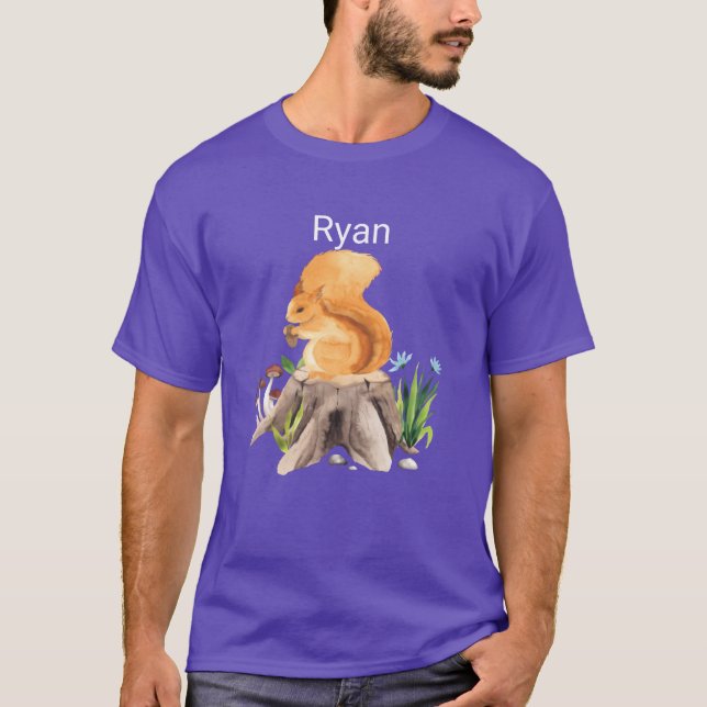 Waldtier Eichhörnchen mit Namen Ryan Mädchen T-Shirt (Vorderseite)