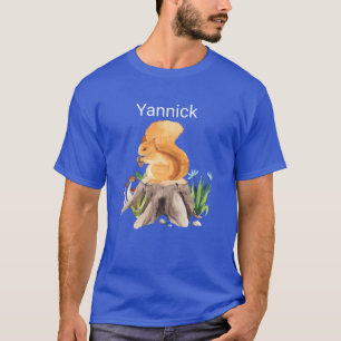Waldtier Eichhörnchen mit Namen Yannick Geschenk T-Shirt