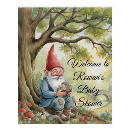 Waldtier-Gnom-Baby-Shower-Plakat Poster