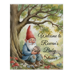 Waldtier-Gnom-Baby-Shower-Plakat Poster