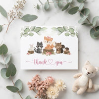 Waldtier Grünes Pink Baby Shower