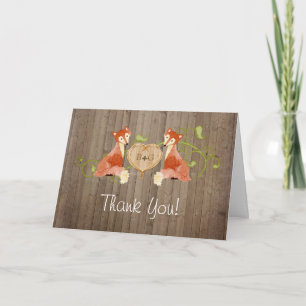 Waldtier Kreaturen, Fox n Vines Hochzeiten Dankeskarte