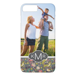 Waldtier-Muster des Monogramm- niedliches Case-Mate iPhone Hülle