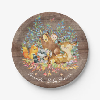 Waldtier-neutrale Babyparty 7" Platte Pappteller