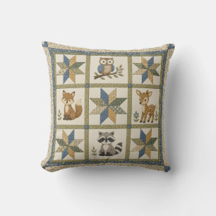 Waldtier-Quilt Kissen