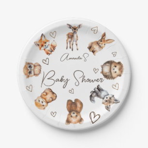 Waldtier-Themen-Baby-Party Pappteller