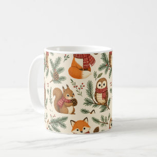 Waldtier-Weihnachts-Kaffeebecher Eichhörnchen Fuch Kaffeetasse