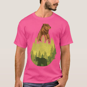Waldtierarten Naturbäume Wildlife Grizzly Bär T-Shirt